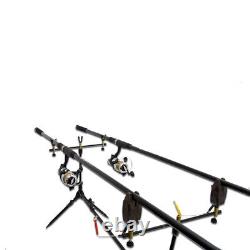 Complete Carp Fishing 2/3 Rod & Reel Set Up Bedchair Bivvy Tackle Leads PVA Net