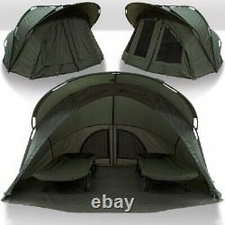NGT XL Fortress Bivvy with Hood Super Size 2 Man Fishing Bivvy Carp Coarse Tent